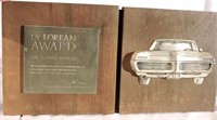 DeLorean Award Plaque 1967 14 1/2"x7