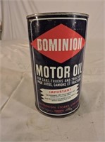 Dominion Motor Oil 1 Q Empty Can
