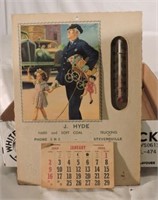 J Hyde Advertising Calendar & Thermometer