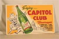 Capital Club Beverage Cardboard Sign