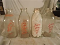 4 Silk Screen Q Dairy Bottles