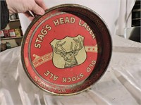Stag's Head Lager Beer Tray 14"D