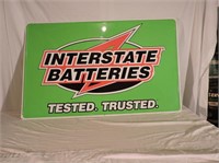 Interstate Batteries Embossed Tin Sign