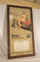 Ditzler Automotive Finishes 1977 Framed Calendar