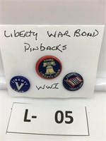 Lot of 3 WWI Liberty Loan Bond Pinback