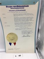 David Pryor  State Of Arkansas Proclamation