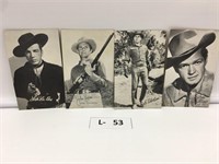 Lot of 4 Vintage TV/Movie Cowboy Photo Cards