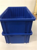 2 New 16x11x6" Stacking Heavy Duty Storage Bins