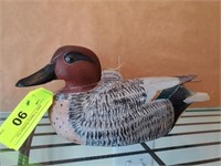 GREENWING TEAL CARVED INITIALED