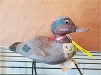 NC GREEN WING TEAL CARVED DUCK DECOY