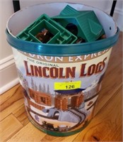 BUCKET OF LINCOLN LOGS
