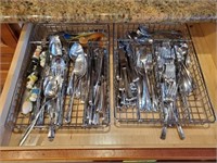 TWO TRAYS OF SILVERWARE, MIXED
