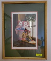 SIGNED RAGGEDY ANN AND ANDY PRINT