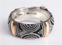 Tribal 18K Yellow Gold & Silver Ring