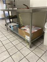 5'x2.5' stainless steel top commercial prep table