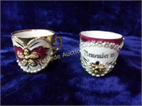 Two Beleweled Remembrance Cups