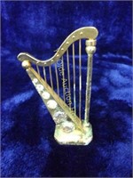 Harp Figurine with Crystals