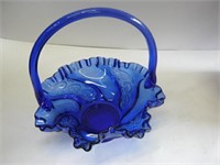 Beautiful Blue Glass Fenton Basket