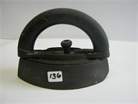 Cast Sad Iron With Wooden Handle
