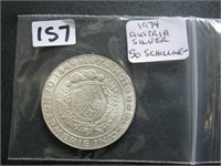 1974 Austria Silver 50 Schilling Coin