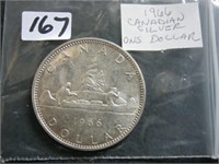 1966 Canadian Silver One Dollar Coin