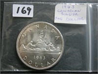 1963 Canadian Silver One Dollar Coin