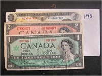 3 Canadian Paper Money