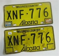 Pair of Alberta Licence Plates (XNF776)