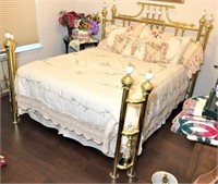 Queen Size Brass Finish Bed