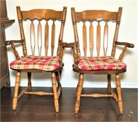 Two Colonial Style Dining Arm Chairs