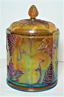 Amber Iridescent Biscuit Jar
