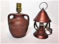 Terracotta and Metal Lamp