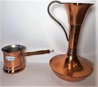 Copper and Brass Picher and Le Saucier