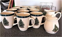 Stoneware Christmas Mugs