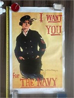 I Want You Navy Poster