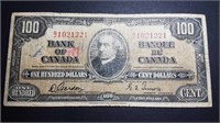 1937 $100 BILL CANADA