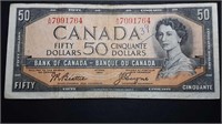 1954 $50 CANADIAN BILL