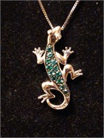 Sterling Silver Reptile On Sterling Chain
