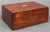 English Regency Wood Box W/ Mother-of-Pearl