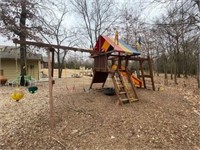 Rainbow Play System w/5 Swings, ladder, slide