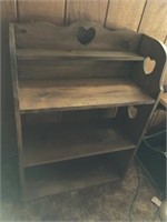 Bookcase, table on casters,