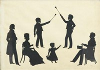 FRAMED CUTOUT FAMILY PORTRAIT SILHOUETTES