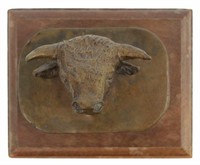 AFTER C.M. RUSSELL (1864-1926) BRONZE BULL'S HEAD