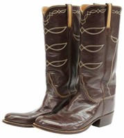 (PAIR) MEN'S LUCCHESE LEATHER COWBOY BOOTS