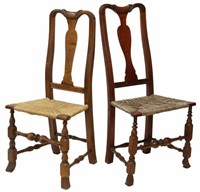 (2) COUNTRY CHIPPENDALE SPANISH FOOT SIDE CHAIRS