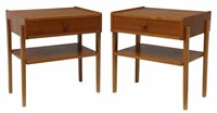 (2) DANISH MID-CENTURY MODERN TEAK BEDSIDE TABLES