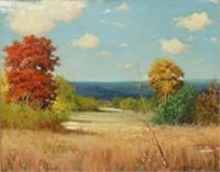 SIGNED BENSON TEXAS HILL COUNTRY AUTUMN PAINTING