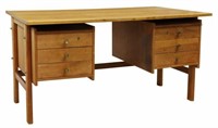 DANISH MID-CENTURY MODERN OAK WRITING DESK