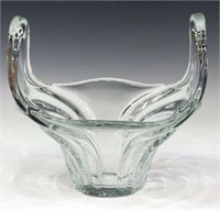 FRENCH ART VANNES CRYSTAL CENTERPIECE BASKET