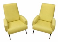 (2) ITALIAN MID-CENTURY MODERN LOUNGE CHAIRS